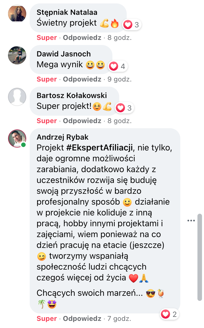 Natalia, Dawid, Bartosz, Andrzej - Opinie o Ekspert Afiliacji