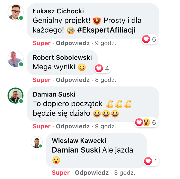 Łukasz, Robert, Damian, Wiesław - opinie o Ekspert Afiliacji